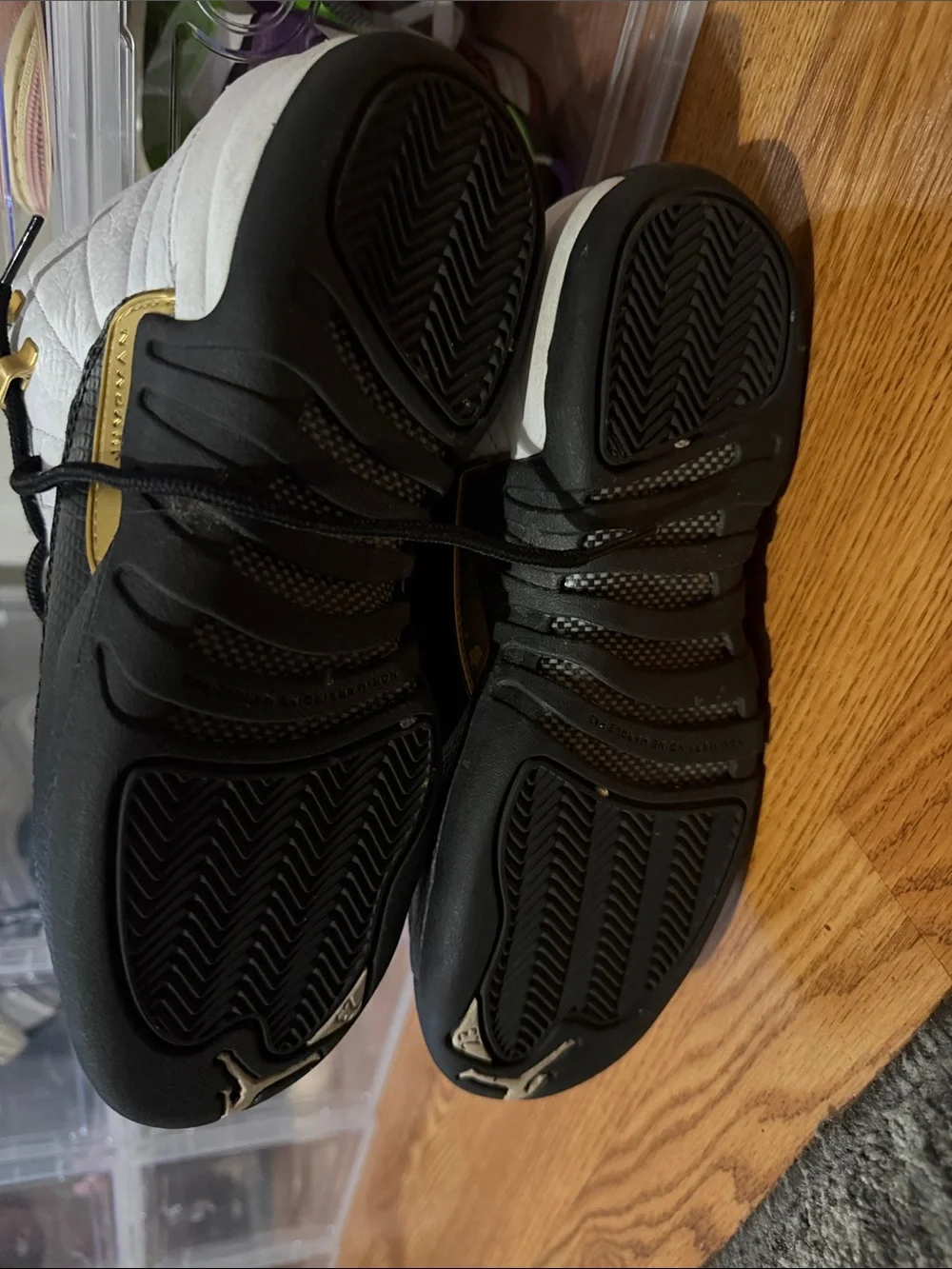 Jordan White Black Gold Retro Basketball Sneakers